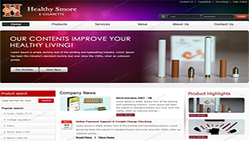Website Healthysmore  Electronic cigarette Responsive design  